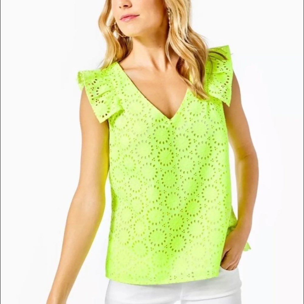 LILLY PULITZER LENA EYELIT TOP SMALL EEUC